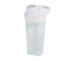 PP plastic sports bottle with mixing ball and measurement markings 700 ml colour transparent