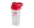 PP plastic sports bottle with mixing ball and measurement markings 700 ml colour red