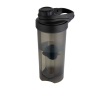PP plastic sports bottle with mixing ball and measurement markings 700 ml colour black