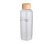Single-wall borosilicate glass bottle with bamboo lid 650ml colour transparent
