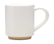Stackable ceramic mug with modern unglazed base 180 ml colour white