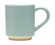 Stackable ceramic mug with modern unglazed base 180 ml colour pastel blue