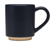 Stackable ceramic mug with modern unglazed base 180 ml colour navy-blue