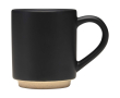 Stackable ceramic mug with modern unglazed base 180 ml colour black