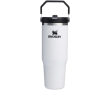 Stanley 890ml insulated tumbler with leakproof folding straw colour white