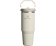 Stanley 890ml insulated tumbler with leakproof folding straw colour beige