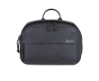 Recycled rPET travel toiletry bag, top handle, spacious interior colour black