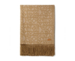 Geometric patterned throw with fringes, 130 × 170 cm colour brown
