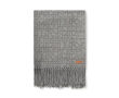Geometric patterned throw with fringes, 130 × 170 cm colour grey