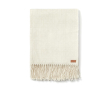 Geometric patterned throw with fringes, 130 × 170 cm colour off white