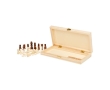 Chess set in a case with wooden pieces colour natural