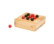 Pinewood tic-tac-toe game with storage for pieces colour natural