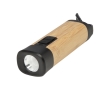 Bamboo and recycled plastic flashlight with carabiner and 3 light modes colour natural