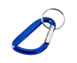 Recycled aluminium keyring with carabiner and metallic finish colour royal blue