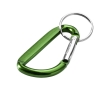 Recycled aluminium keyring with carabiner and metallic finish colour green