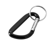 Recycled aluminium keyring with carabiner and metallic finish colour black