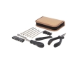 24-piece toolset in steel and plastic, cork case included colour natural