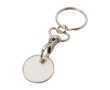 Metal keyring with trolley coin in various colours colour white