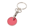 Metal keyring with trolley coin in various colours colour red