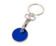Metal keyring with trolley coin in various colours colour blue