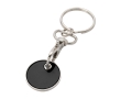 Metal keyring with trolley coin in various colours colour black