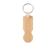 Compact bamboo keyring with trolley coin colour natural