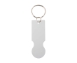 One-piece recycled aluminium keyring with trolley coin colour silver