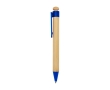 Bamboo and recycled plastic pen with clip, black ink colour blue
