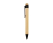 Bamboo and recycled plastic pen with clip, black ink colour black