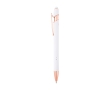 Recycled aluminium pen with rose gold finish, black ink colour white