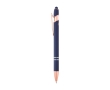 Recycled aluminium pen with rose gold finish, black ink colour navy-blue