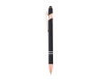 Recycled aluminium pen with rose gold finish, black ink colour black