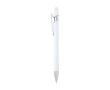 Recycled aluminium pen with silver finish, black ink colour white