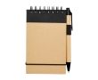 Recycled paper notebook with rings, A7, ruled pages colour black