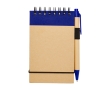 Recycled paper notebook with rings, A7, ruled pages colour navy-blue