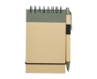 Recycled paper notebook with rings, A7, ruled pages colour green