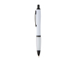 Recycled plastic pen, black details, black ink colour white