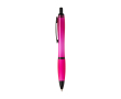 Recycled plastic pen, black details, black ink colour fuchsia