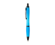 Recycled plastic pen, black details, black ink colour pastel blue