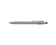 Ballpoint pen with stylus tip and rotating spinner, blue ink colour grey