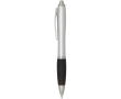 Recycled plastic click ballpoint pen with soft grip, black ink colour black