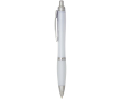 Recycled plastic click pen with grip, black ink colour transparent