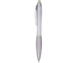Recycled plastic click pen with grip, black ink colour lilac