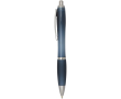 Recycled plastic click pen with grip, black ink colour bondi blue
