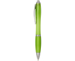 Recycled plastic click pen with grip, black ink colour lime
