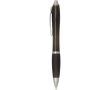 Recycled plastic click pen with grip, black ink colour black
