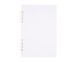 A5 hardback recycled paper notebook with spiral binding, lined pages colour white