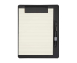 Faux leather A4 clipboard with magnetic clip and lined sheets colour black