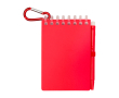 Mini spiral-bound notebook with black ink pen colour red