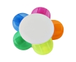 Five fluorescent plastic markers in flower shape flower colour white